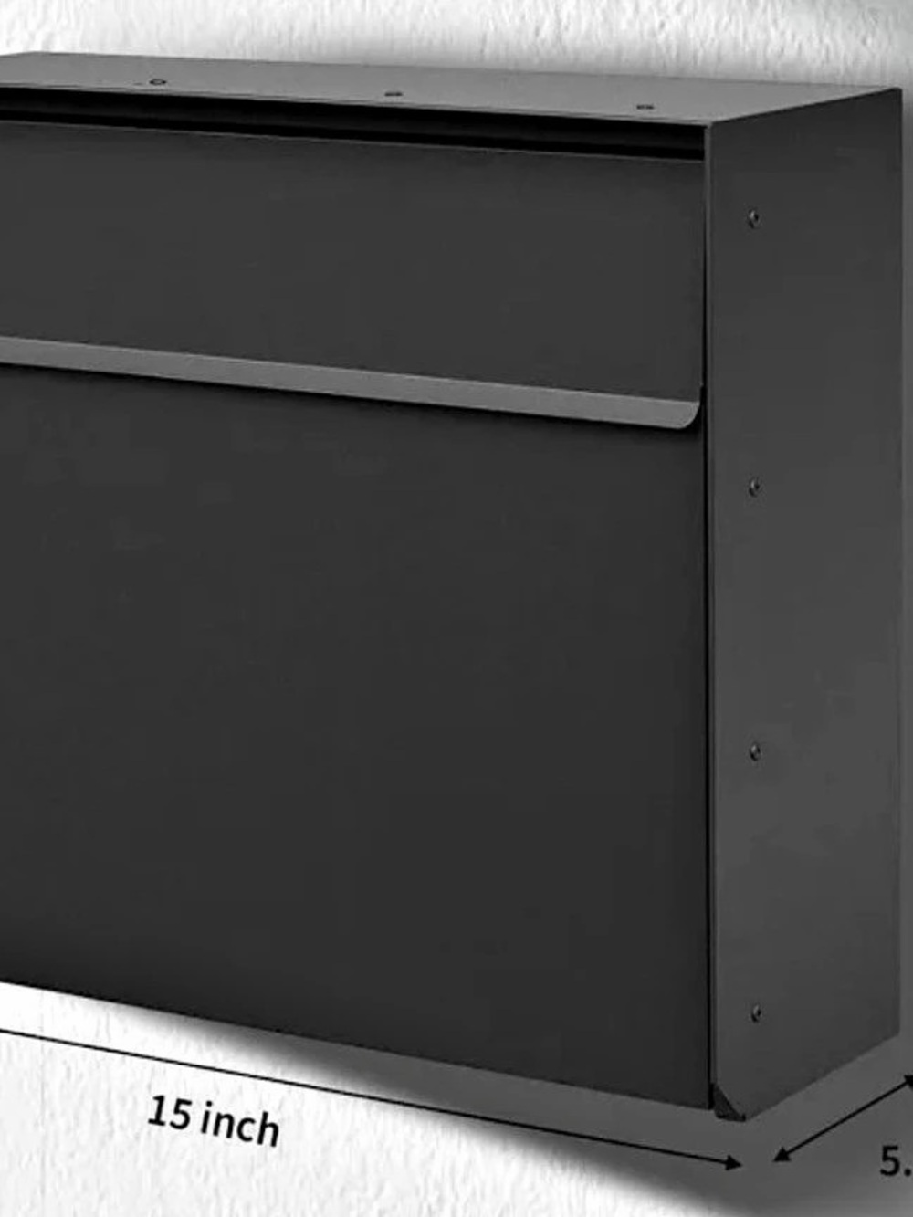 Wall-Mounted Black Mailbox